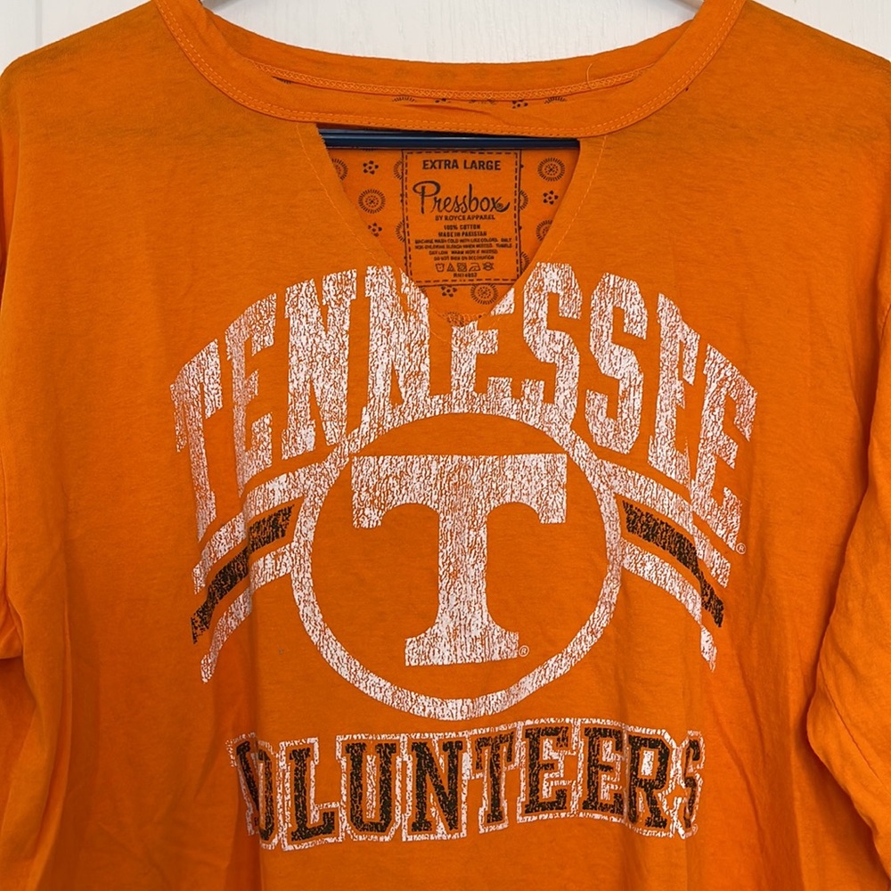 Pressbox University of Tennessee Orange and White Long Sleeve T-Shirt XL